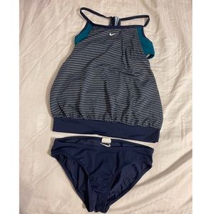 Nike 2 piece Tankini Small Blue EUC Swimsuit